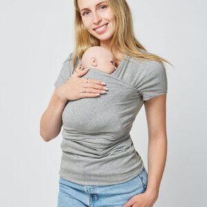 VIJA Design Skin-to-Skin Kangaroo Care T-Shirt in Mixed Gray